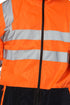 Mens Hi-Vis Waterproof Safety Rain Jacket Reflective Workwear Zip-Up Hoodie with Hood